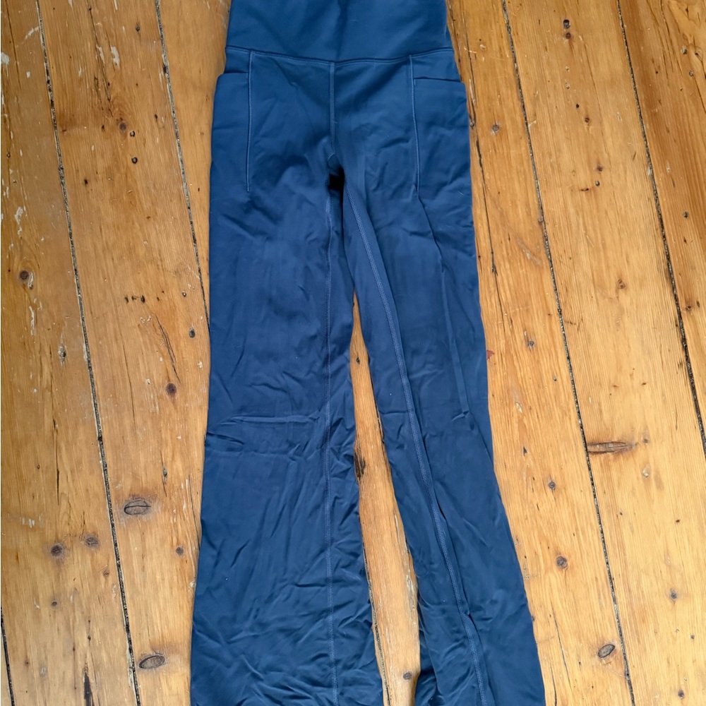 High-Waisted Navy Flare Leggings